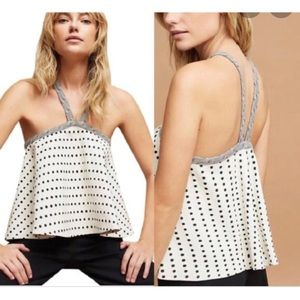 Anthropologie postmark Jemma Polka Dot Halter top